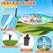 5 FT Hello Summer Surfboard Inflatable, Outdoor Blow Up Yard Decoration with Built-in 3 LED Lights, Summer Luau Party Decorations for Pool Holiday Garden Lawn Patio Tropical Beach
